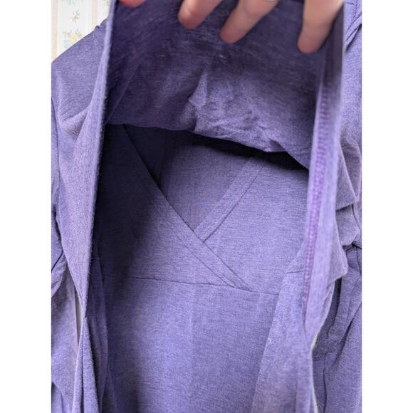 Ginkana Nursing Cowl Neck Hoodie WOMENS L Purple Heather Breastfeeding LS Tee - Picture 4 of 8